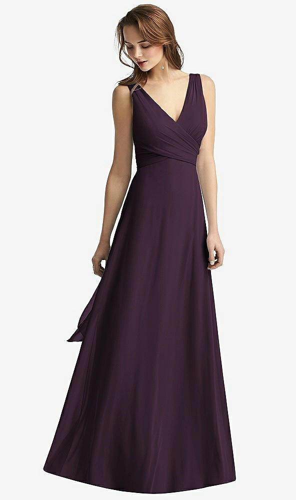 sleeveless v-neck chiffon wrap dress