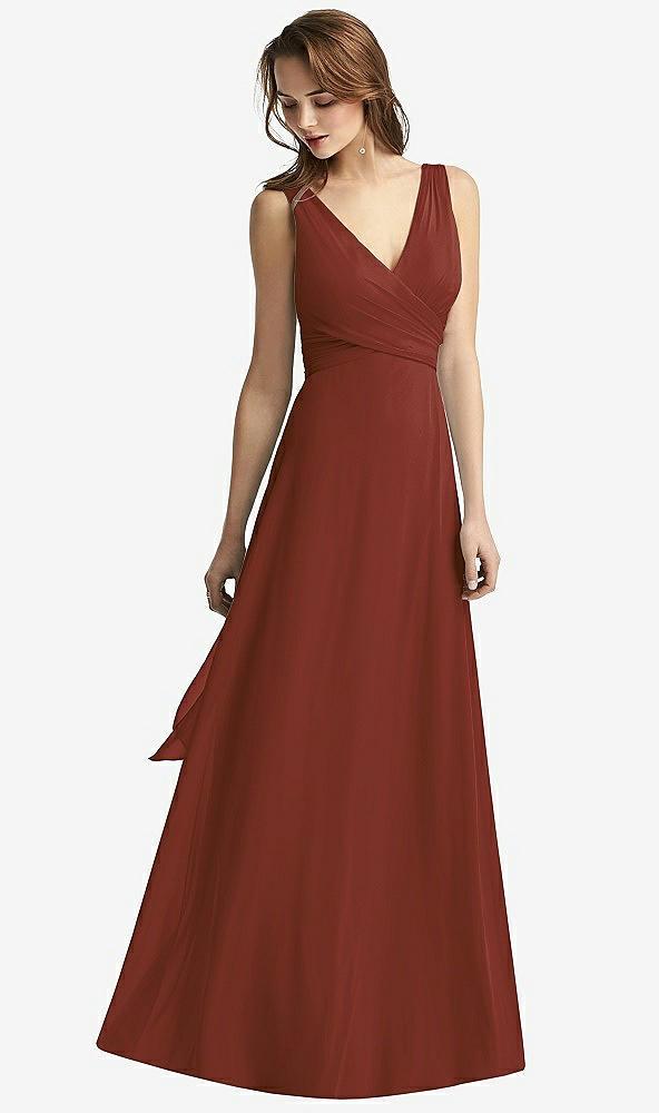 sleeveless v-neck chiffon wrap dress