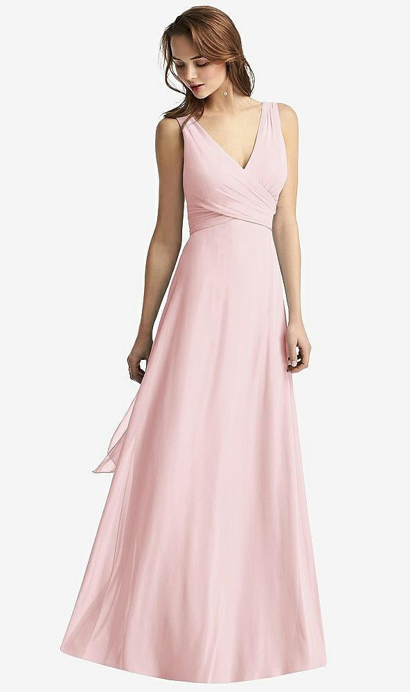 sleeveless v-neck chiffon wrap dress