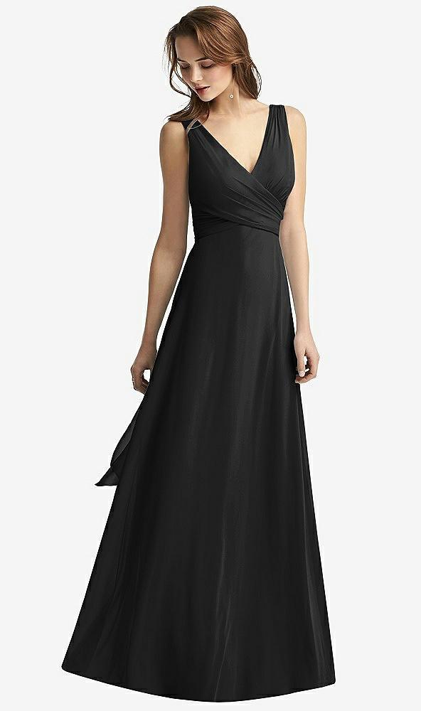 sleeveless v-neck chiffon wrap dress