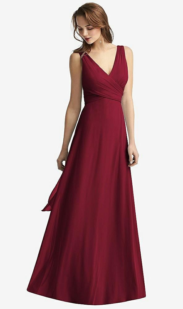sleeveless v-neck chiffon wrap dress