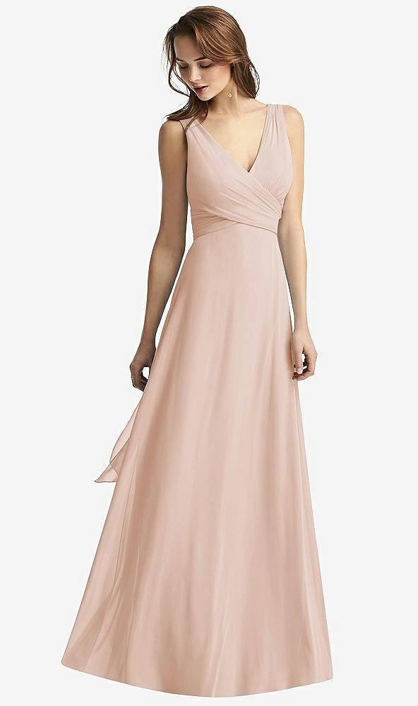 sleeveless v-neck chiffon wrap dress