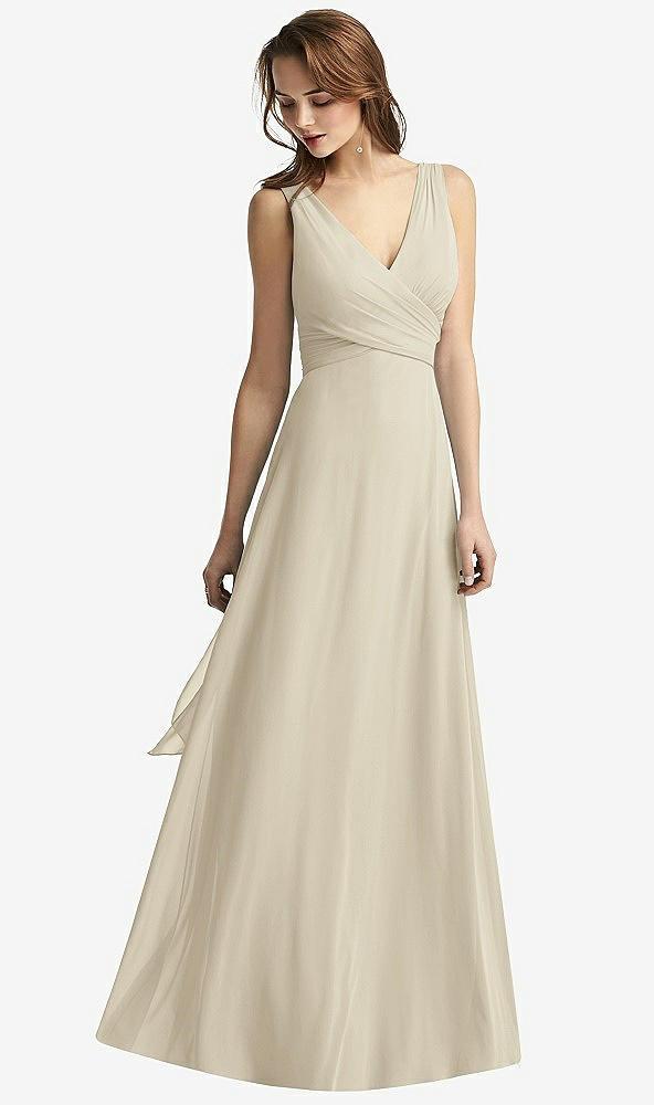 sleeveless v-neck chiffon wrap dress