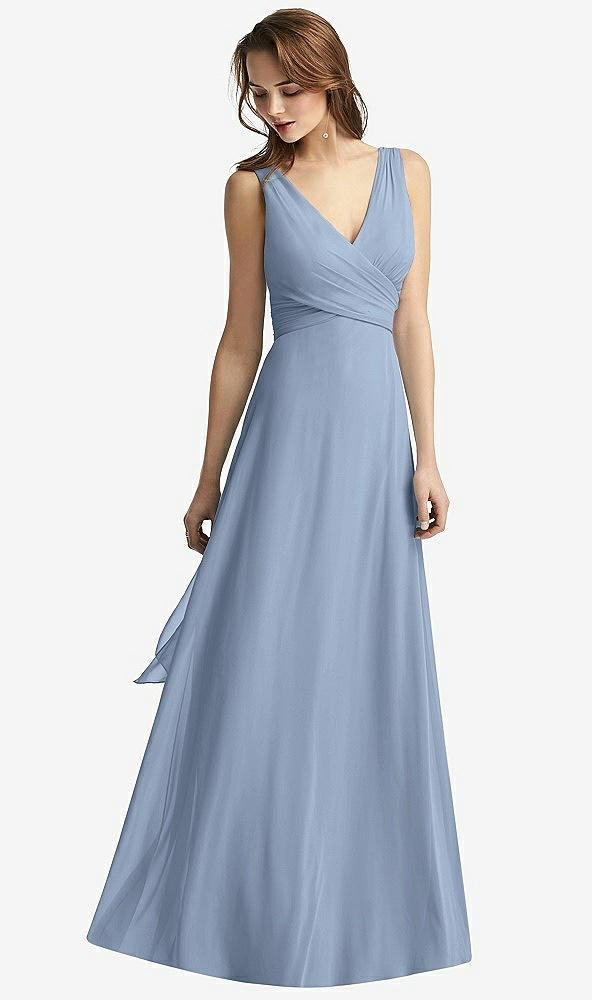 sleeveless v-neck chiffon wrap dress