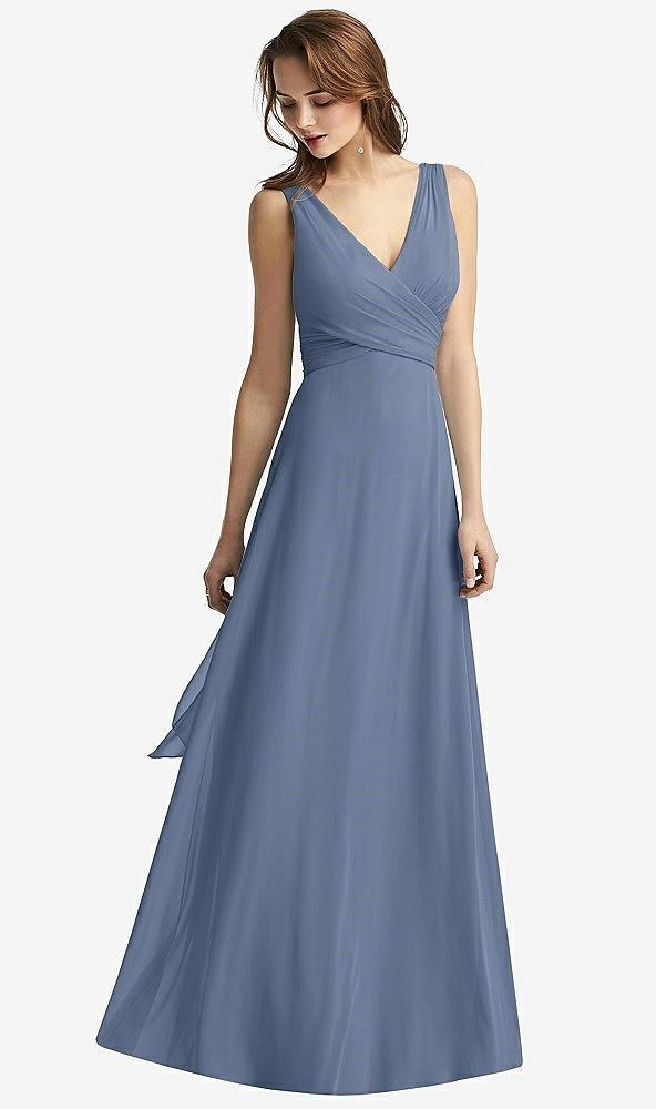 sleeveless v-neck chiffon wrap dress