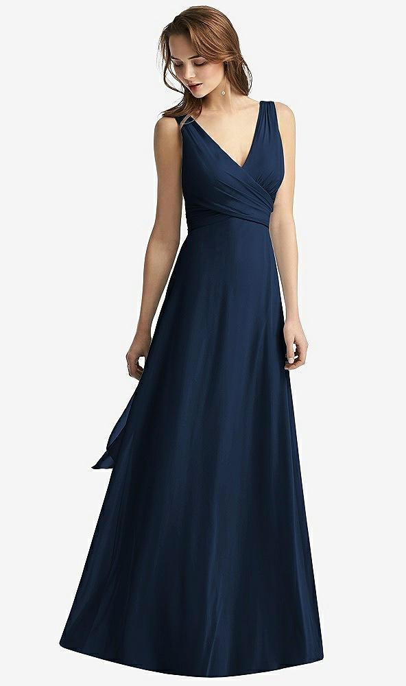 sleeveless v-neck chiffon wrap dress