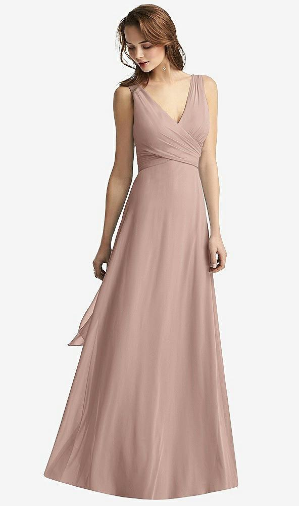 sleeveless v-neck chiffon wrap dress