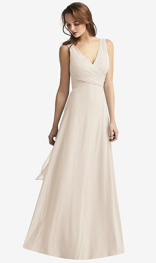 sleeveless v-neck chiffon wrap dress