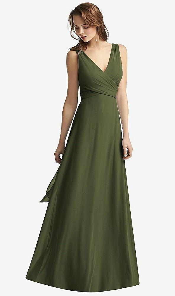 sleeveless v-neck chiffon wrap dress