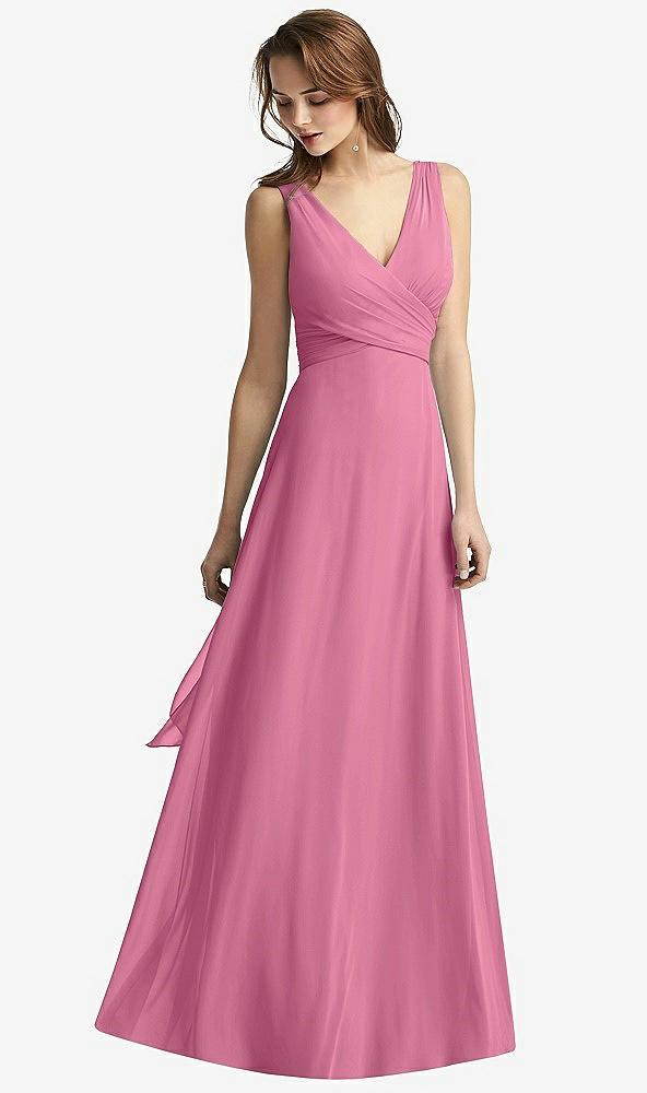 sleeveless v-neck chiffon wrap dress