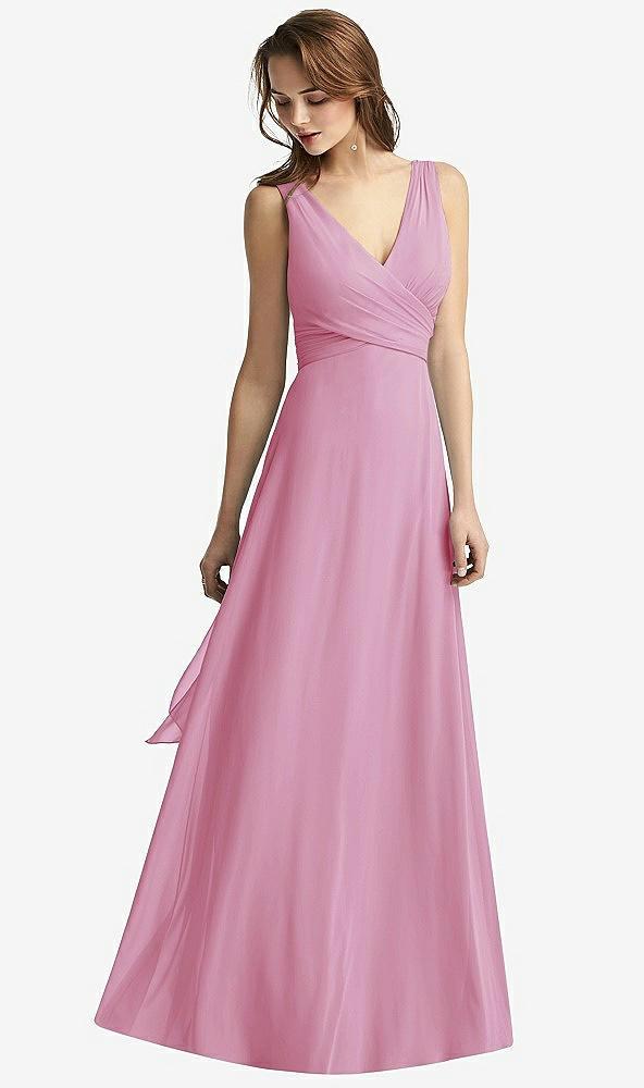 sleeveless v-neck chiffon wrap dress