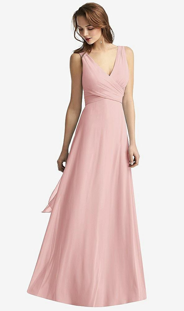 sleeveless v-neck chiffon wrap dress