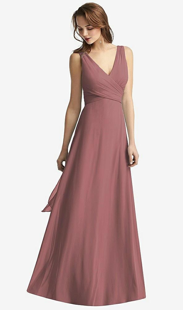 sleeveless v-neck chiffon wrap dress