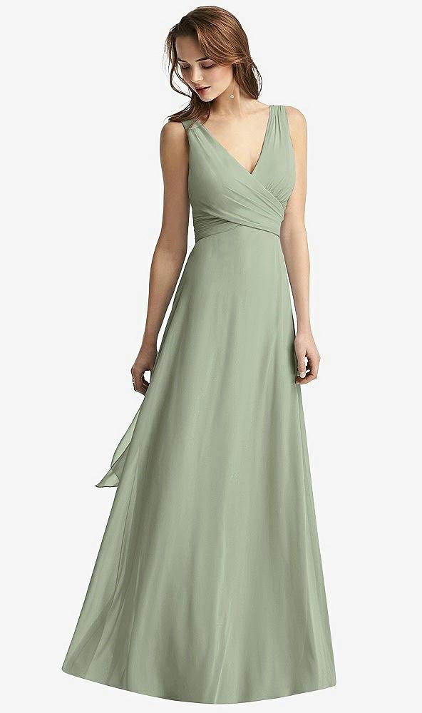 sleeveless v-neck chiffon wrap dress