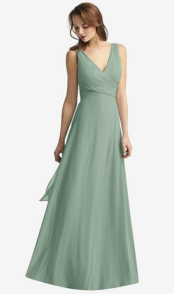 sleeveless v-neck chiffon wrap dress