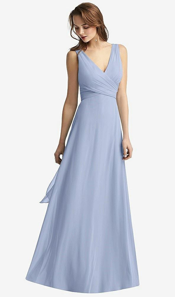 sleeveless v-neck chiffon wrap dress