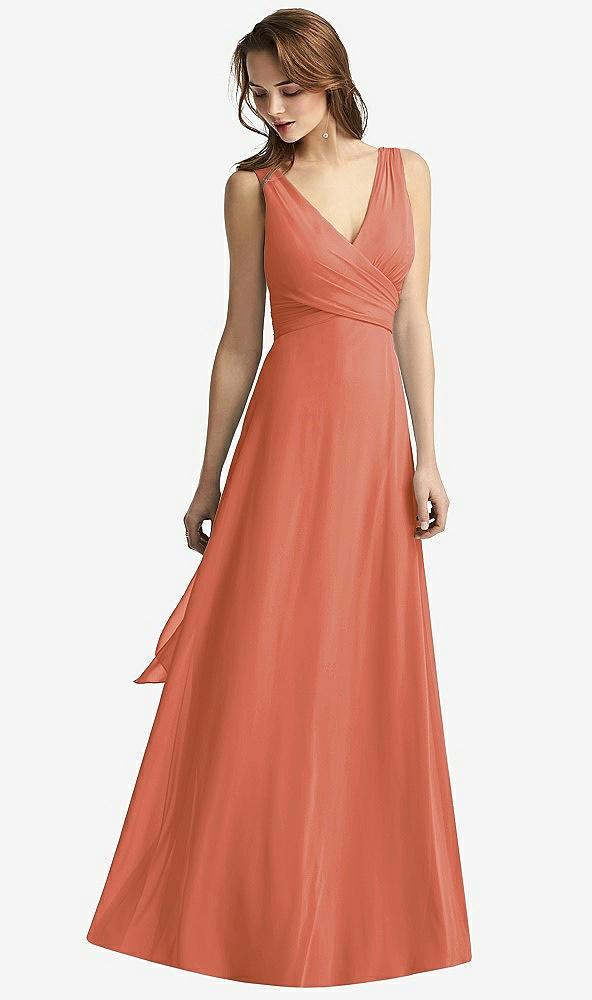 sleeveless v-neck chiffon wrap dress