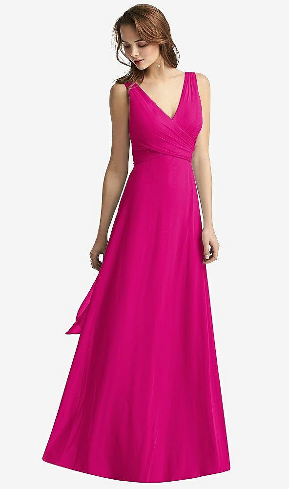 sleeveless v-neck chiffon wrap dress