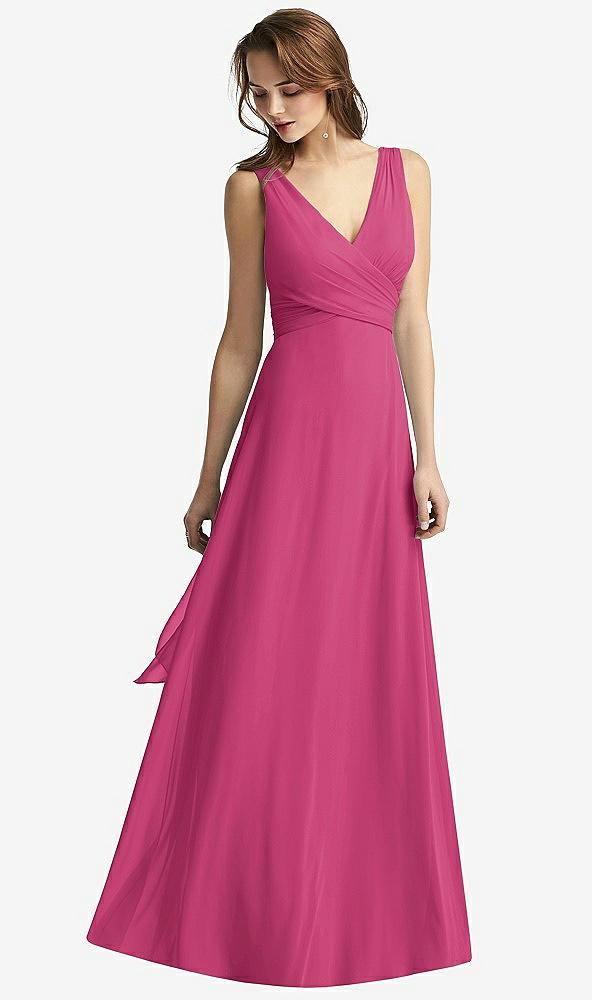 sleeveless v-neck chiffon wrap dress