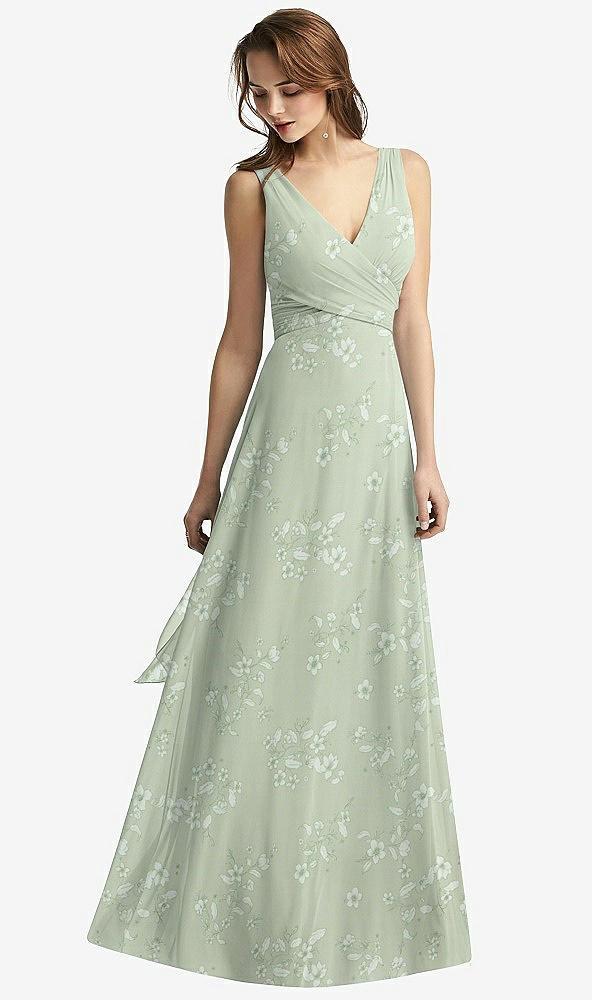 sleeveless v-neck chiffon wrap dress