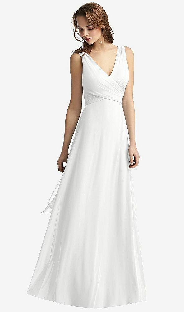 sleeveless v-neck chiffon wrap dress