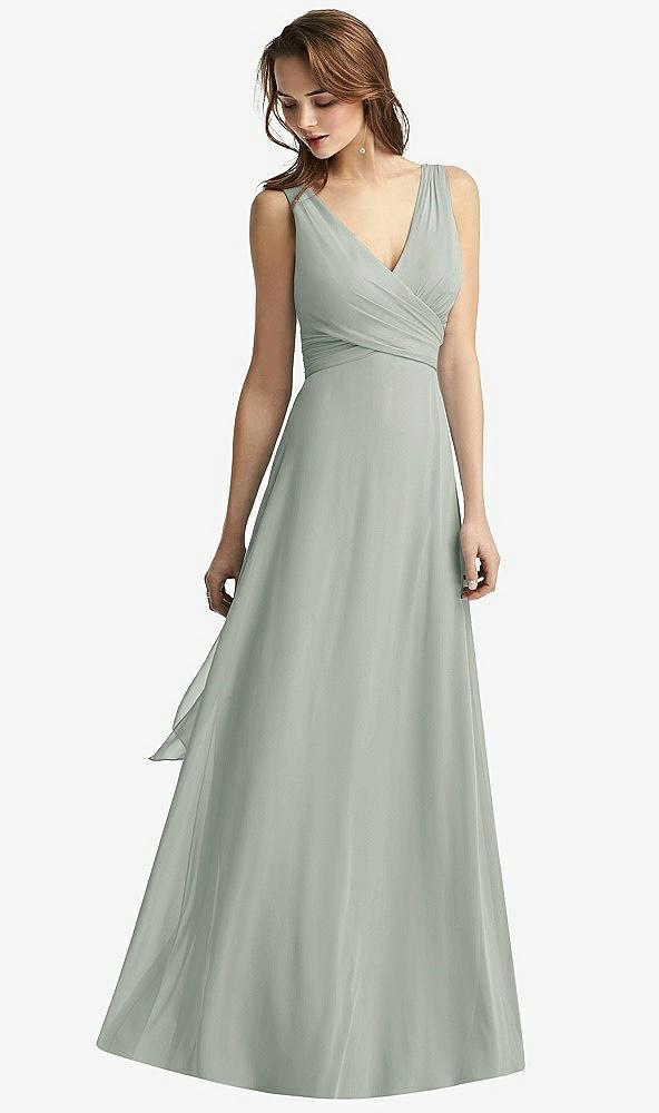 sleeveless v-neck chiffon wrap dress