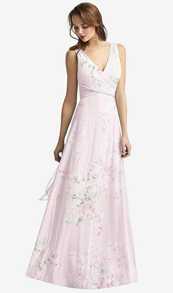 sleeveless v-neck chiffon wrap dress