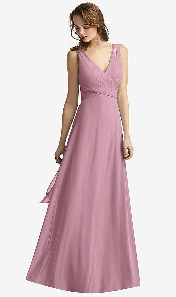 sleeveless v-neck chiffon wrap dress
