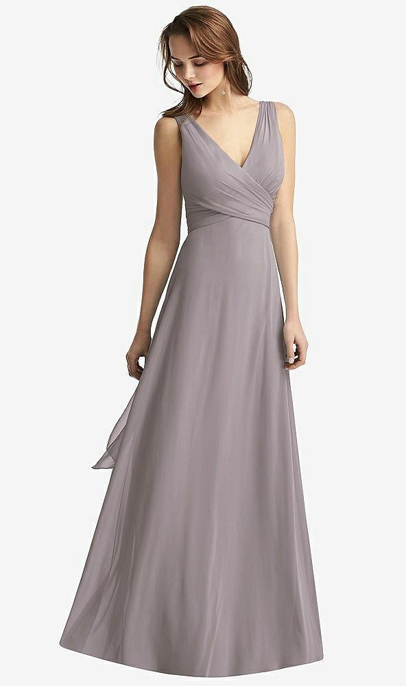 sleeveless v-neck chiffon wrap dress
