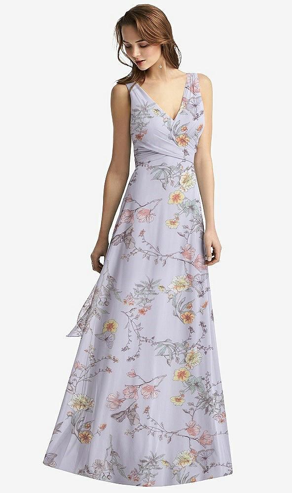 sleeveless v-neck chiffon wrap dress