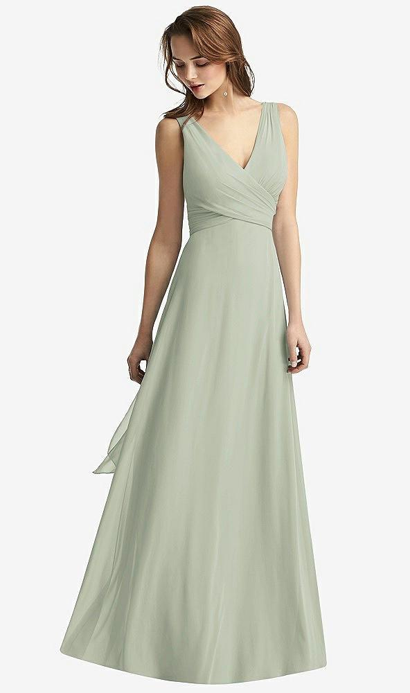 sleeveless v-neck chiffon wrap dress