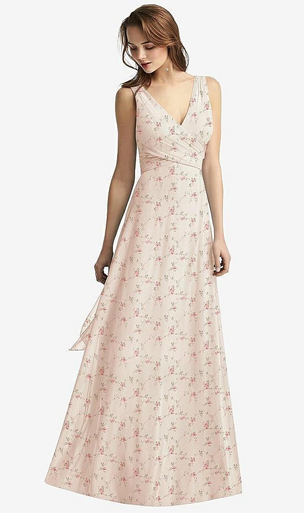 sleeveless v-neck chiffon wrap dress