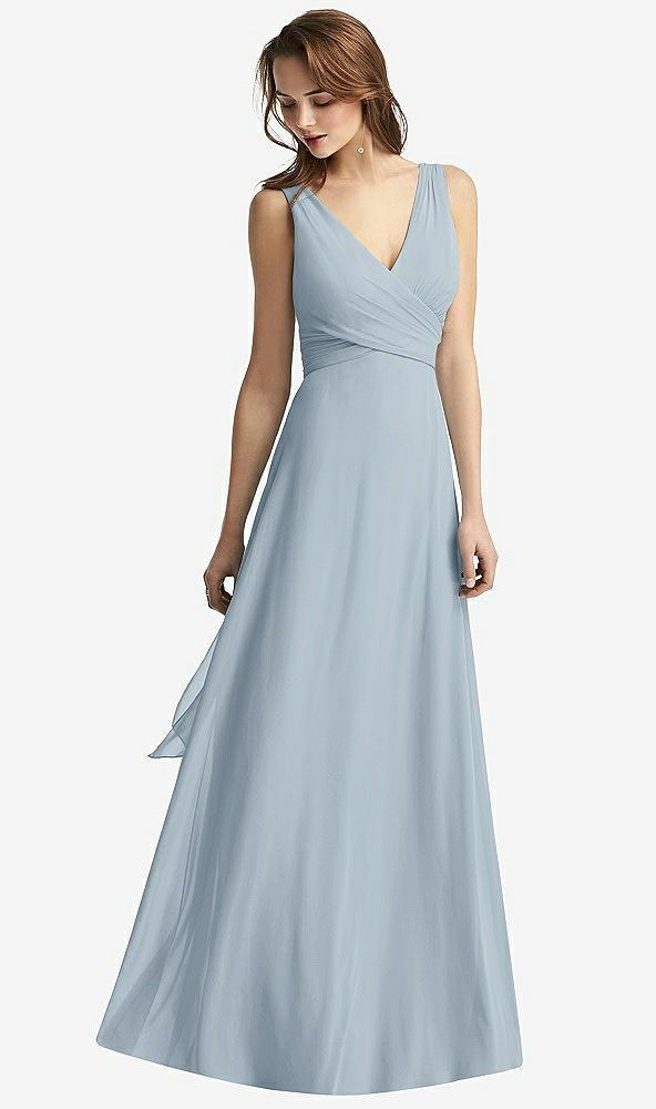 sleeveless v-neck chiffon wrap dress