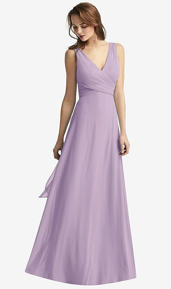 sleeveless v-neck chiffon wrap dress