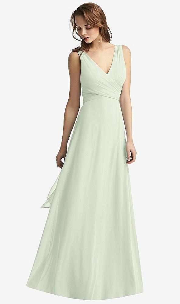 sleeveless v-neck chiffon wrap dress
