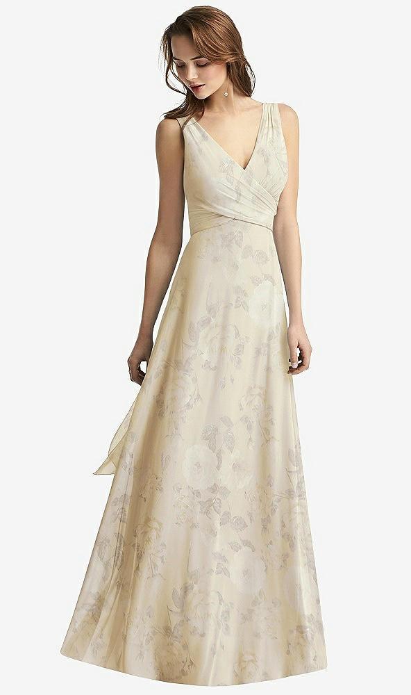 sleeveless v-neck chiffon wrap dress