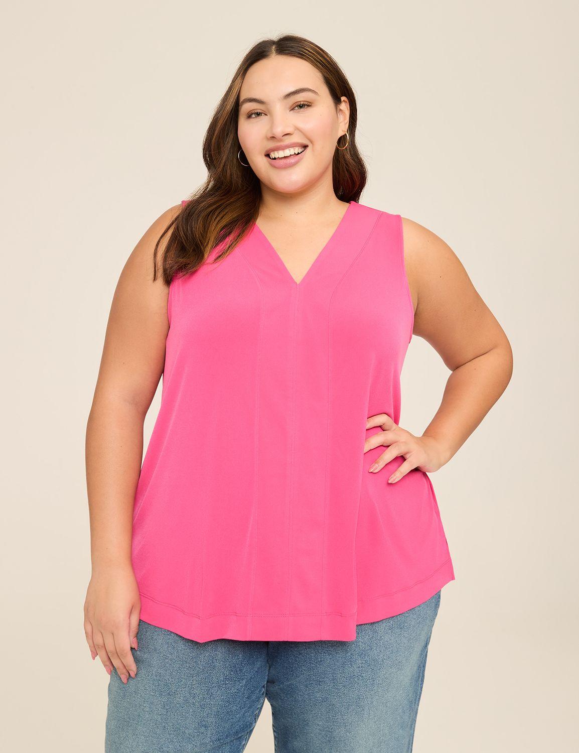 sleeveless v-neck side-slit top