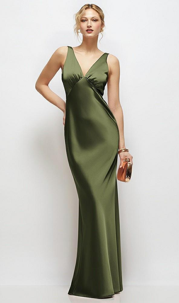 sleeveless v-neck stretch satin bias slip maxi dress