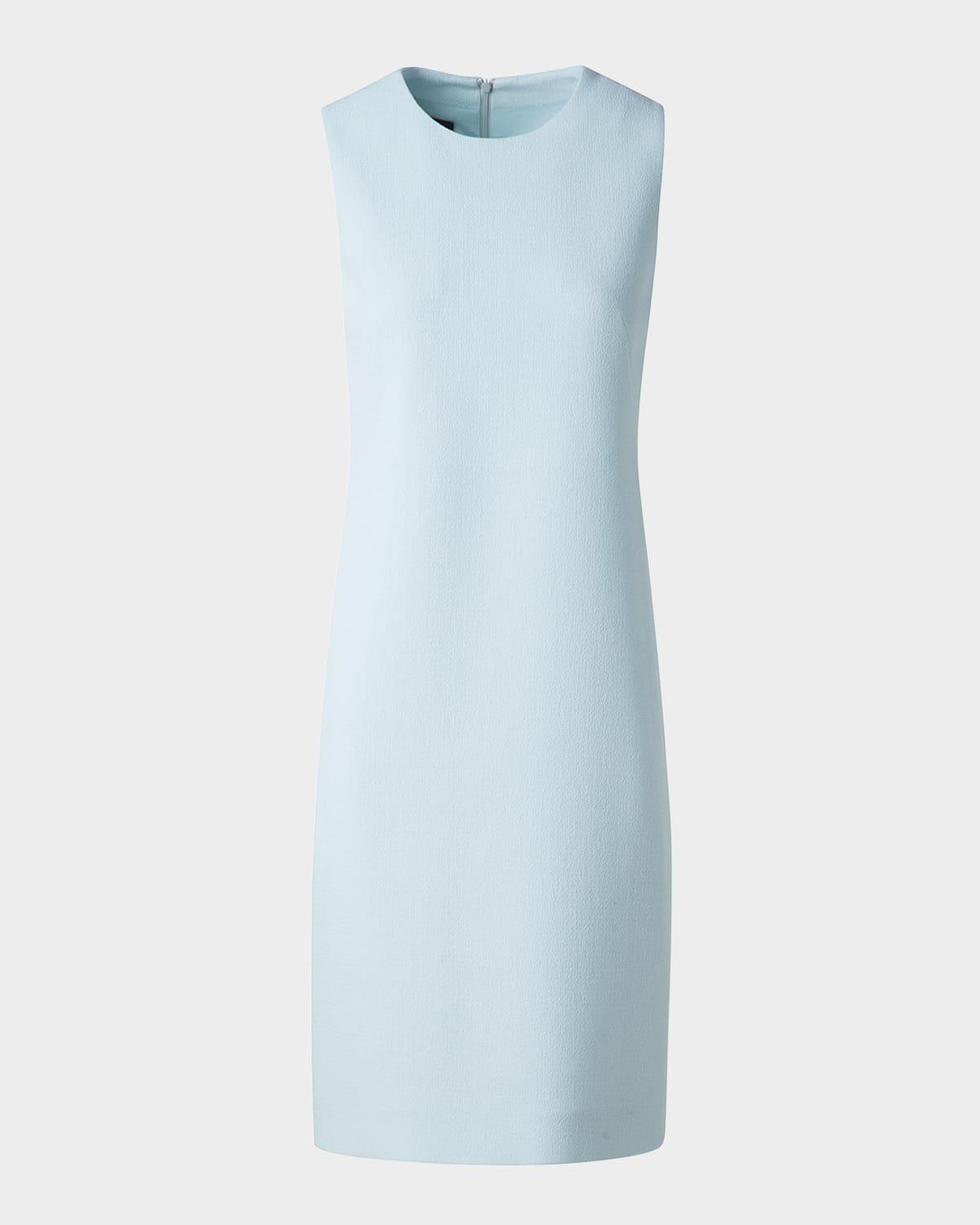 sleeveless wool crepe double-face sheath dress