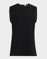 sleeveless woven stripe top