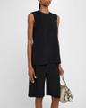 sleeveless woven stripe top