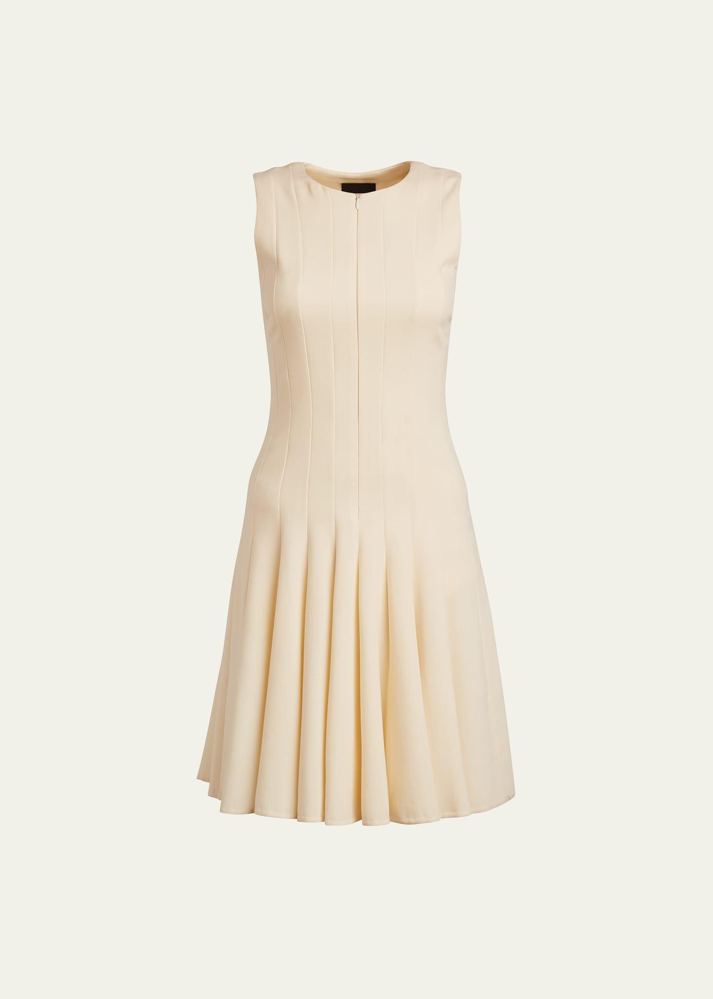 sleeveless zip-front seamed a-line dress