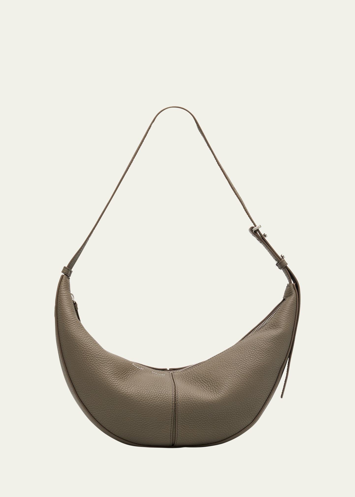 slide pebbled leather shoulder bag