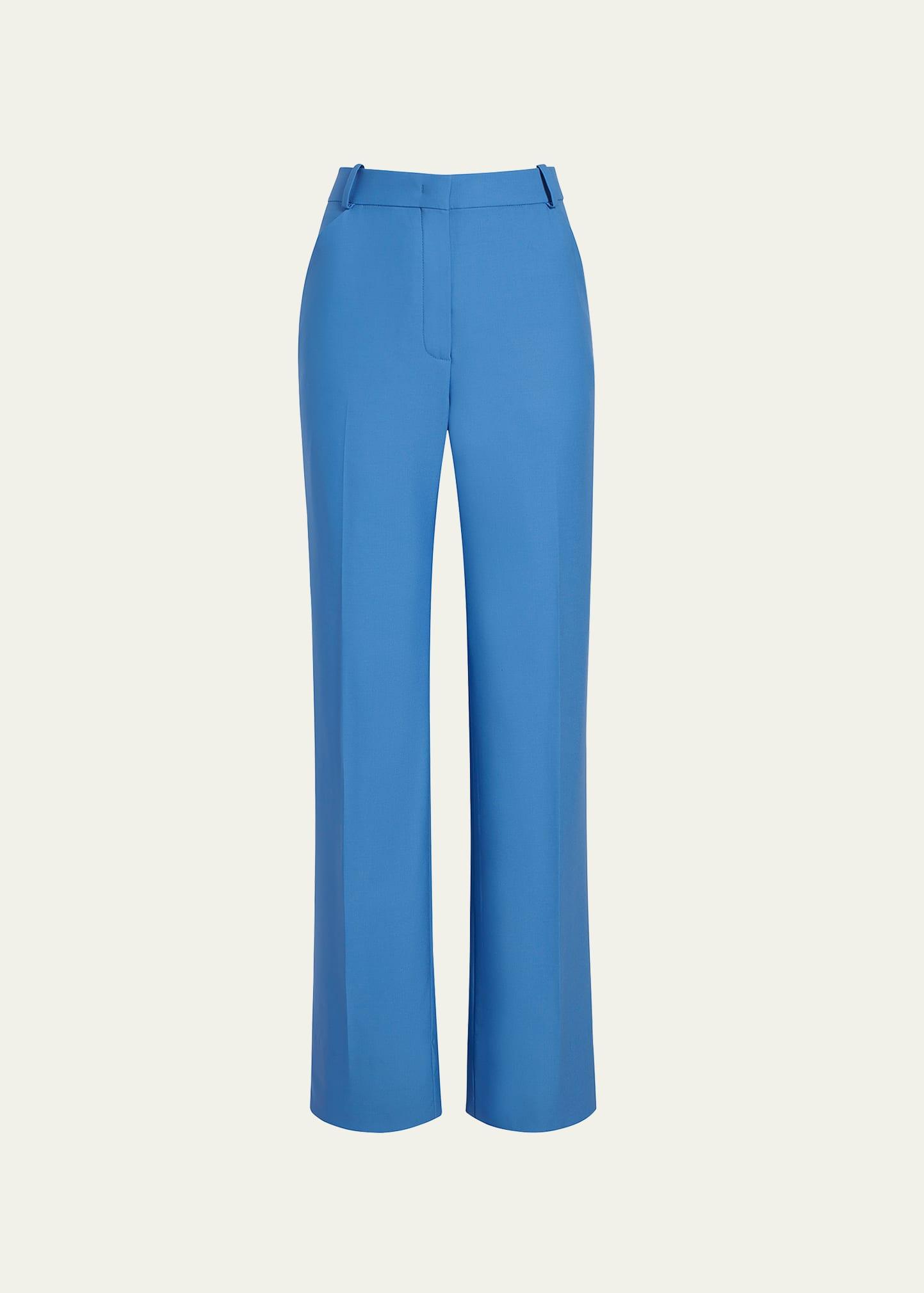 slight flare merino wool pants