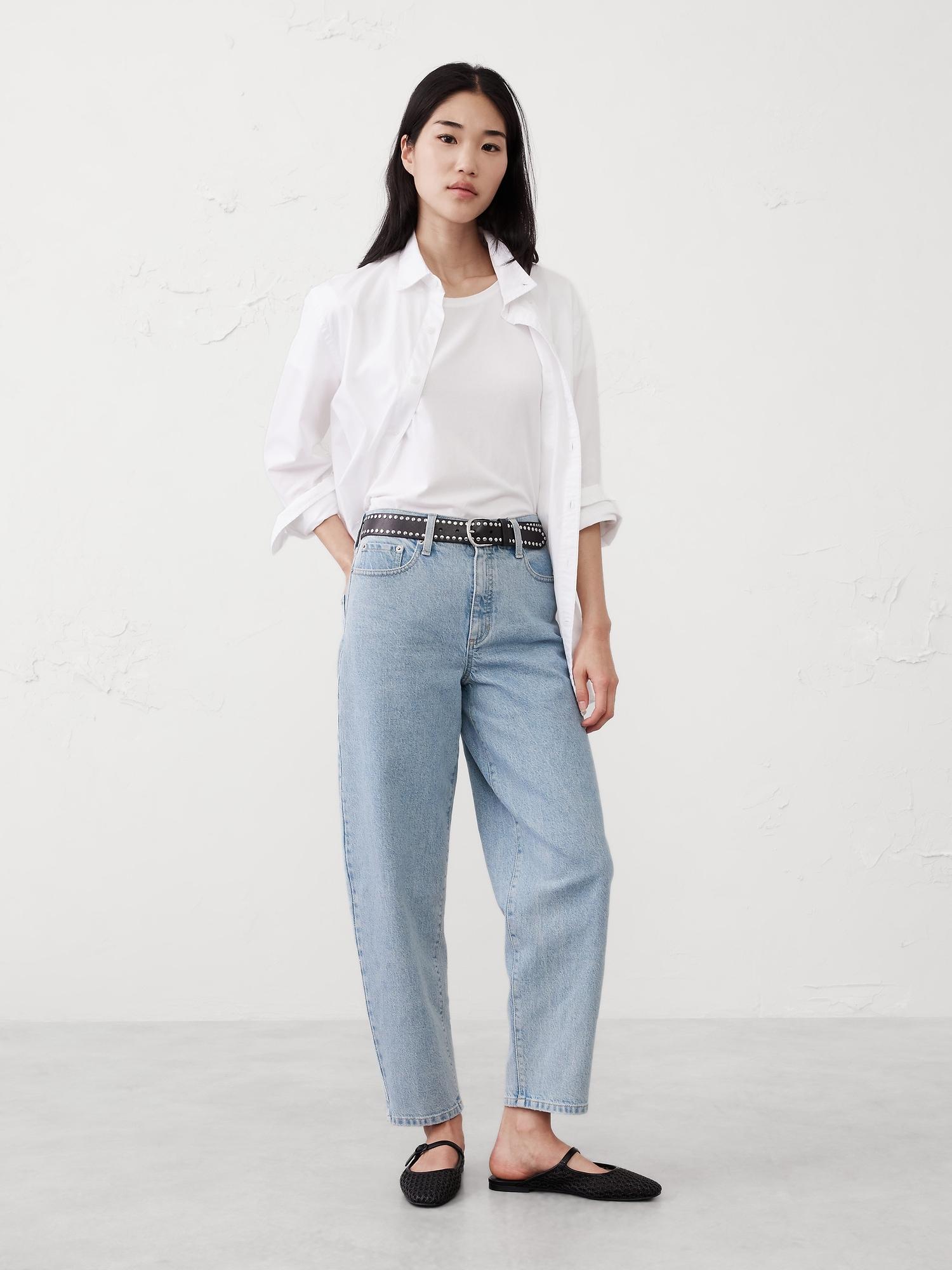 slim barrel high-rise jean