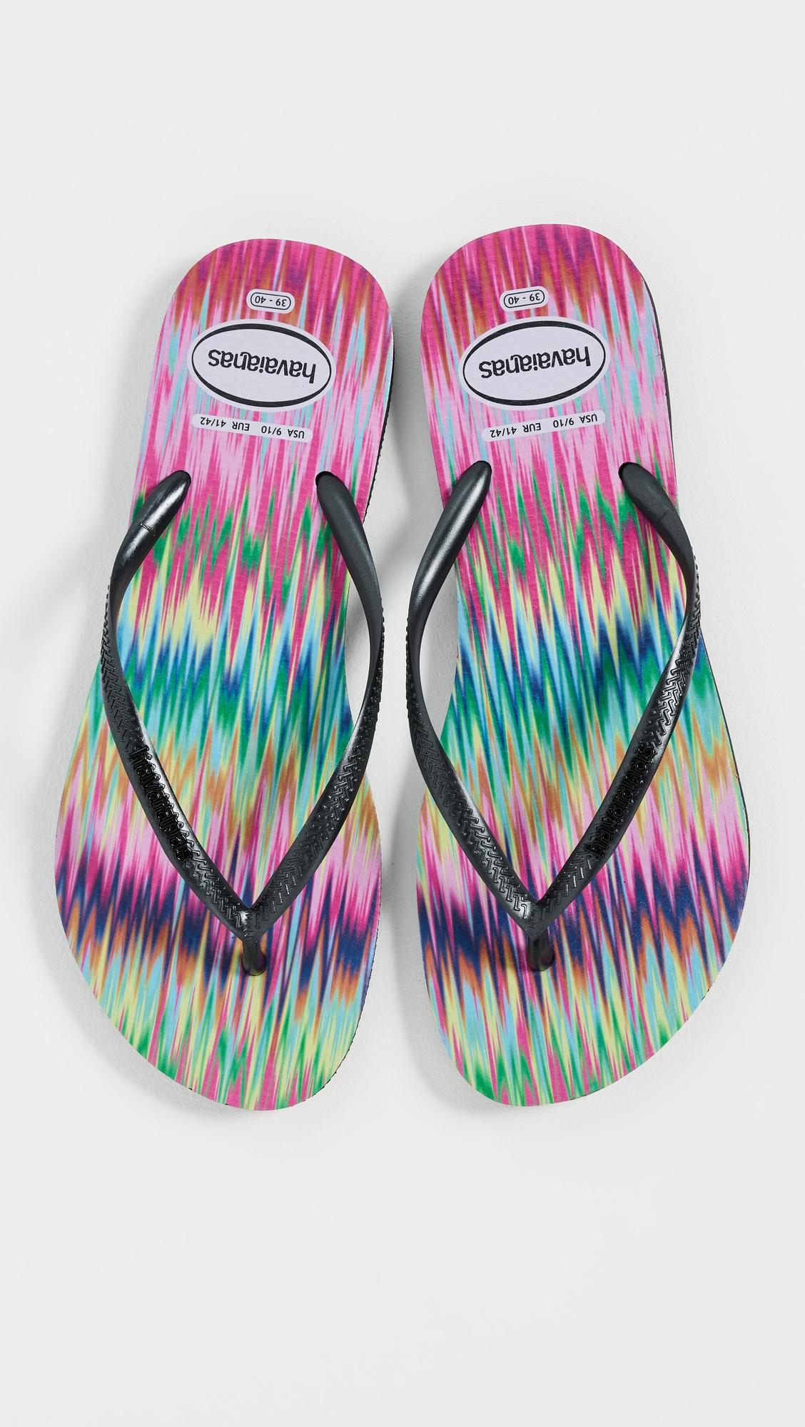 slim bright flip flops