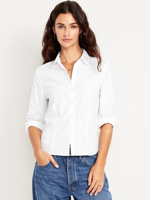 slim button-down shirt