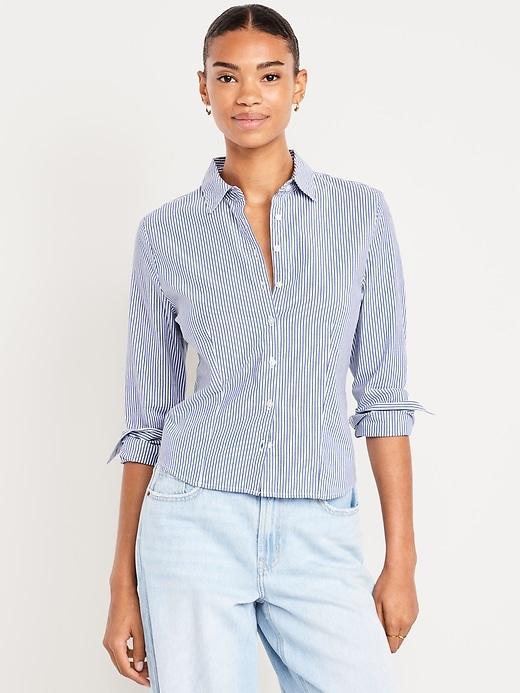 slim button-down shirt