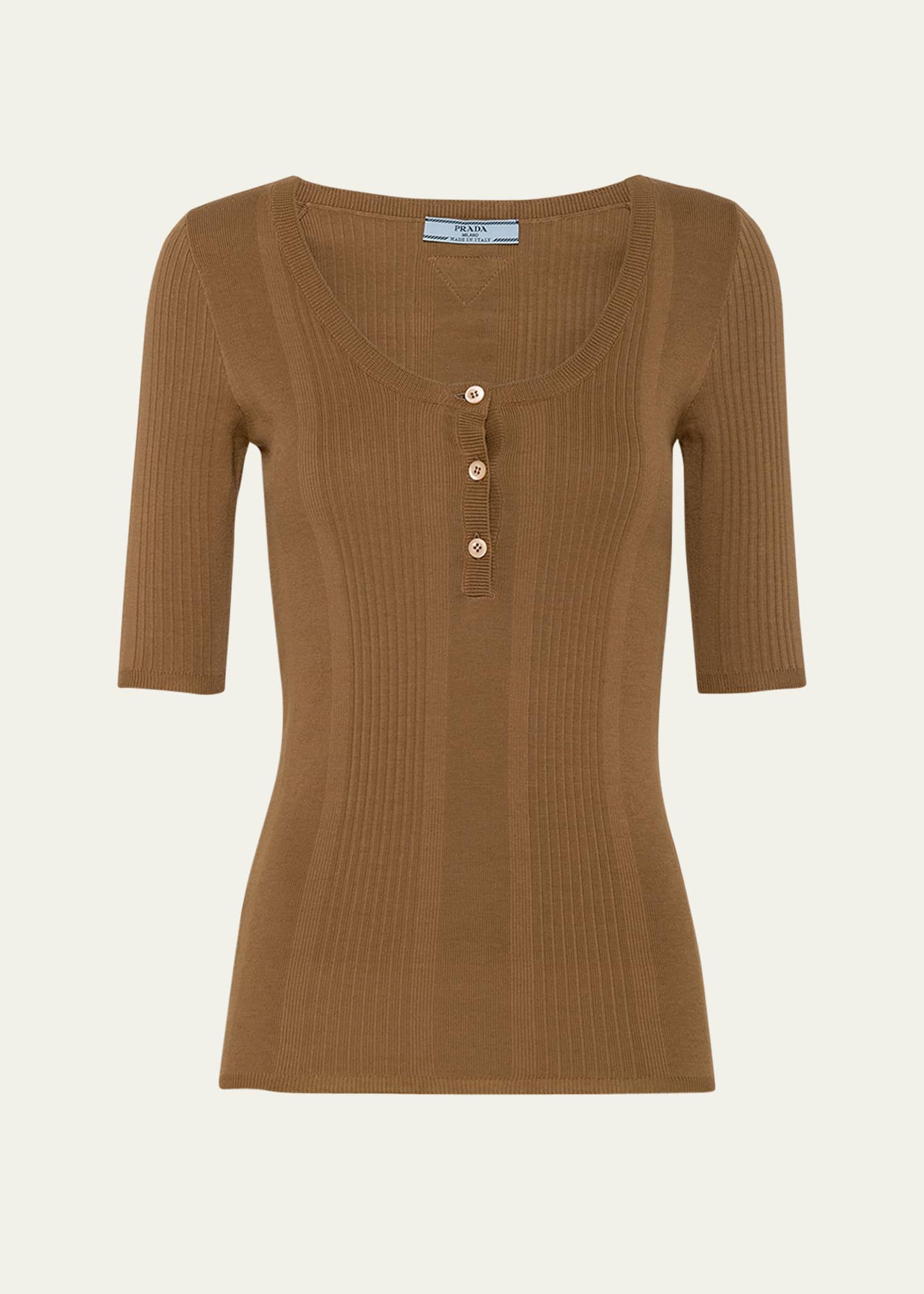 slim cotton knit shirt