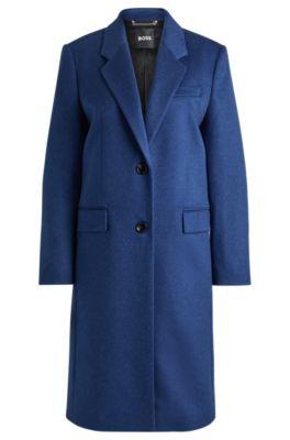 slim-fit business coat in wool and cashmere- patterned women's formal coats